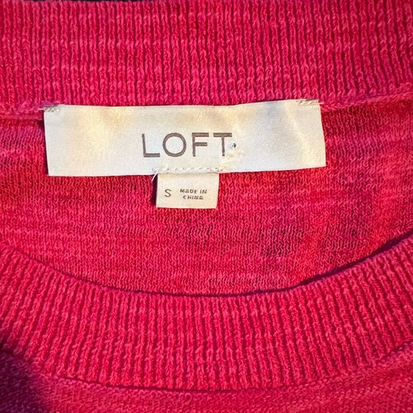 LOFT Heather Pink/Red Lightweight Knit Top - Picture 2 of 11